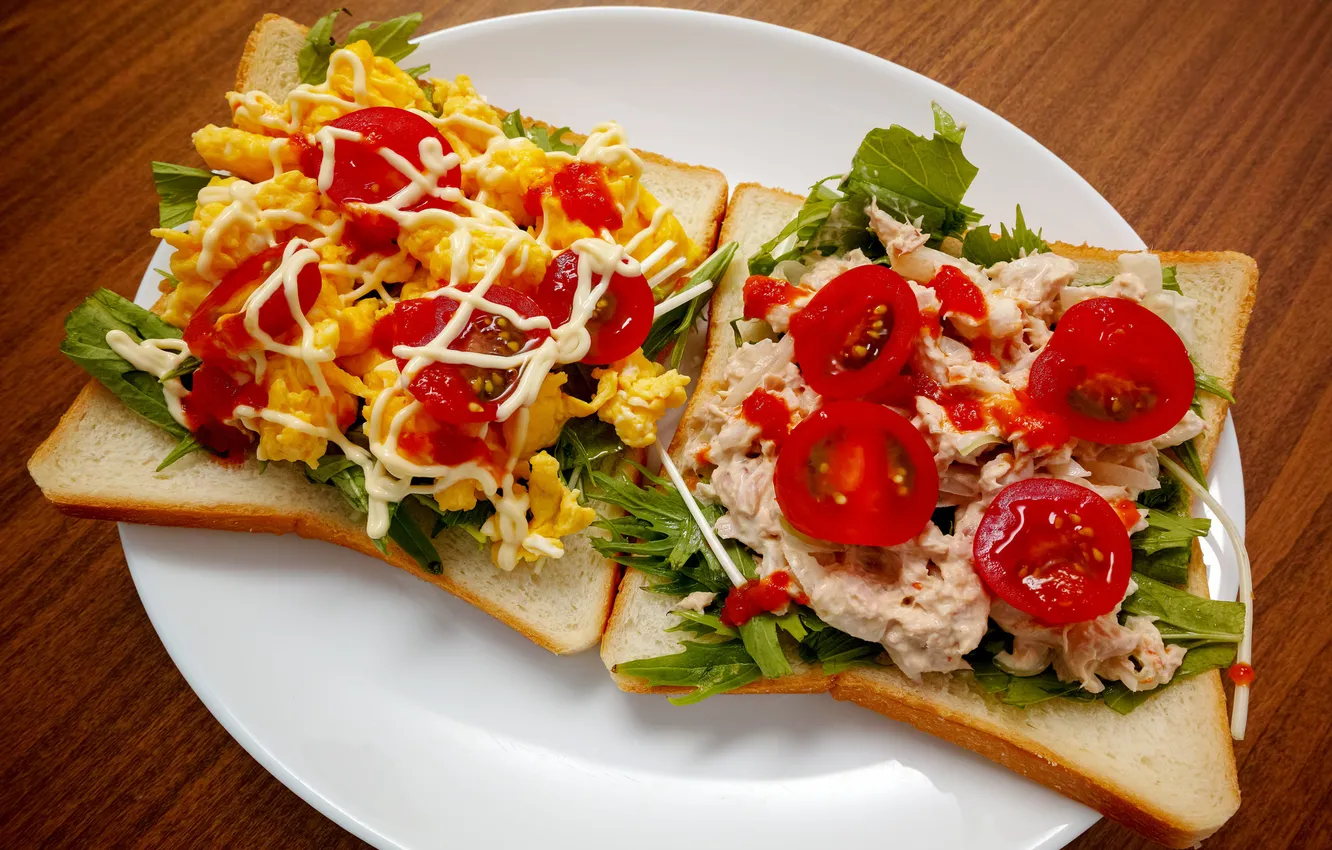 Photo wallpaper food, plate, sandwiches