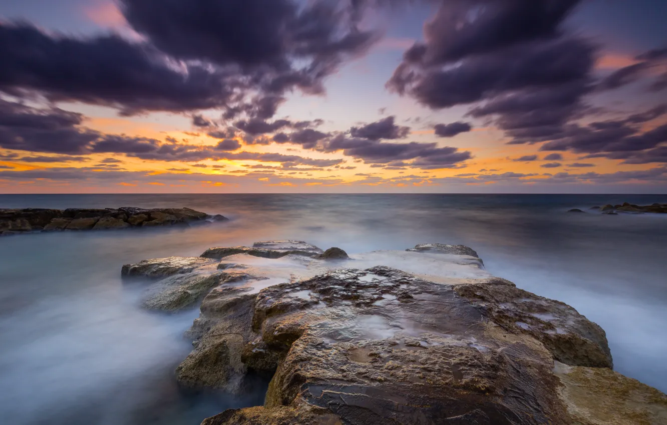 Photo wallpaper sea, sunset, Cyprus, Cyprus, Kissonerga, Coral Bay