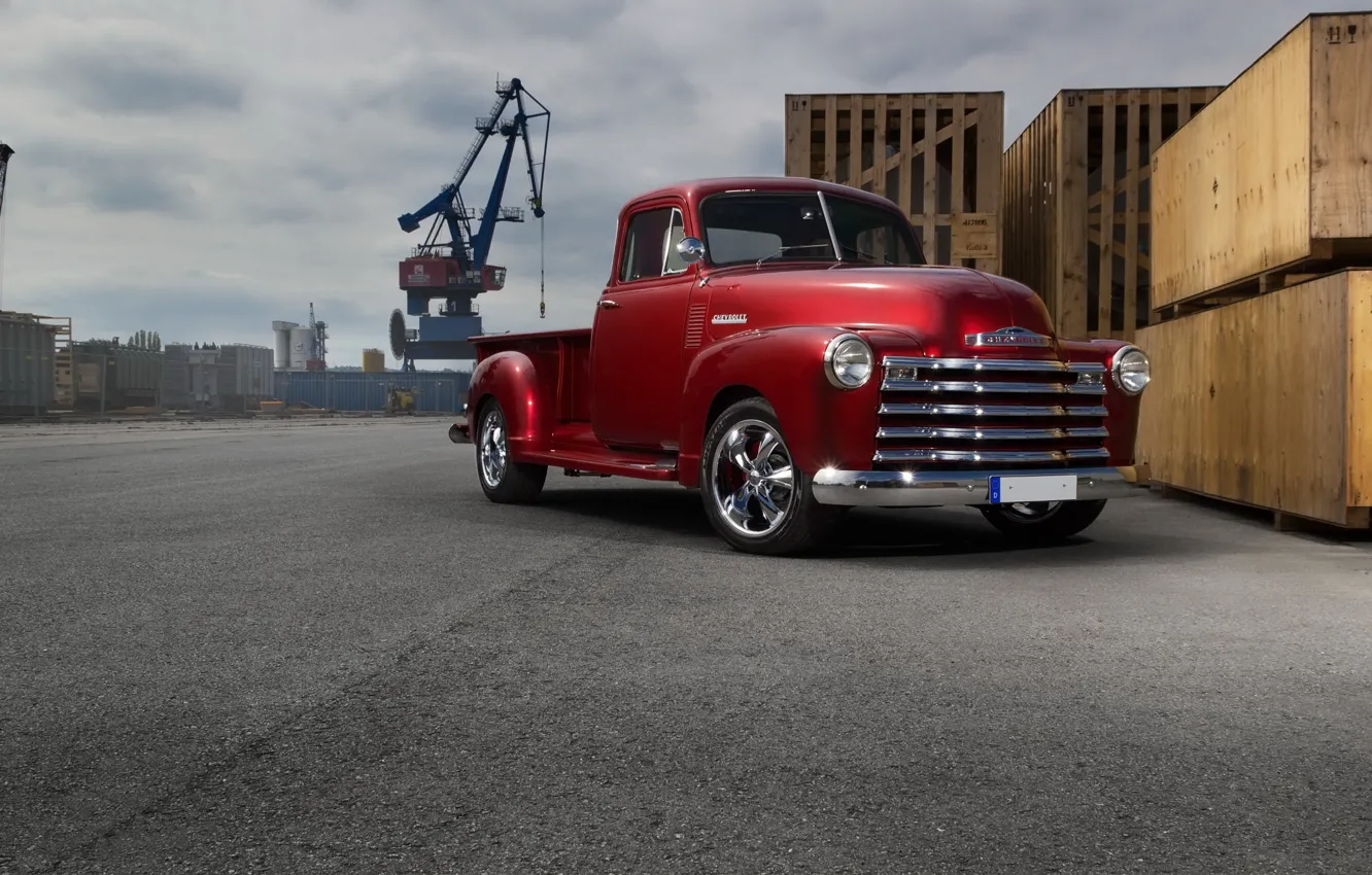 Photo wallpaper Chevrolet, wheels, 3100, hrome, ´55