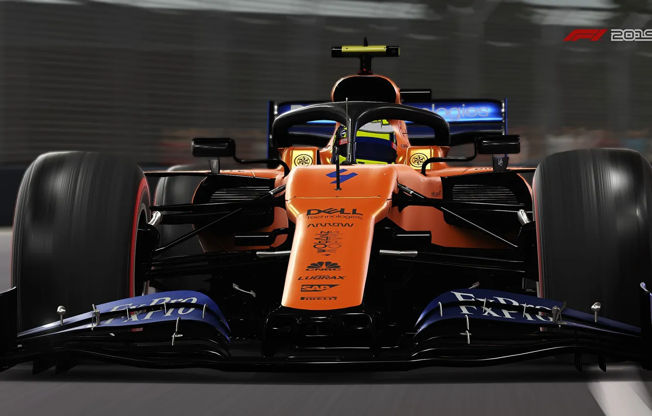 Photo wallpaper track, racing car, F1 2019, Mclaren MCL34