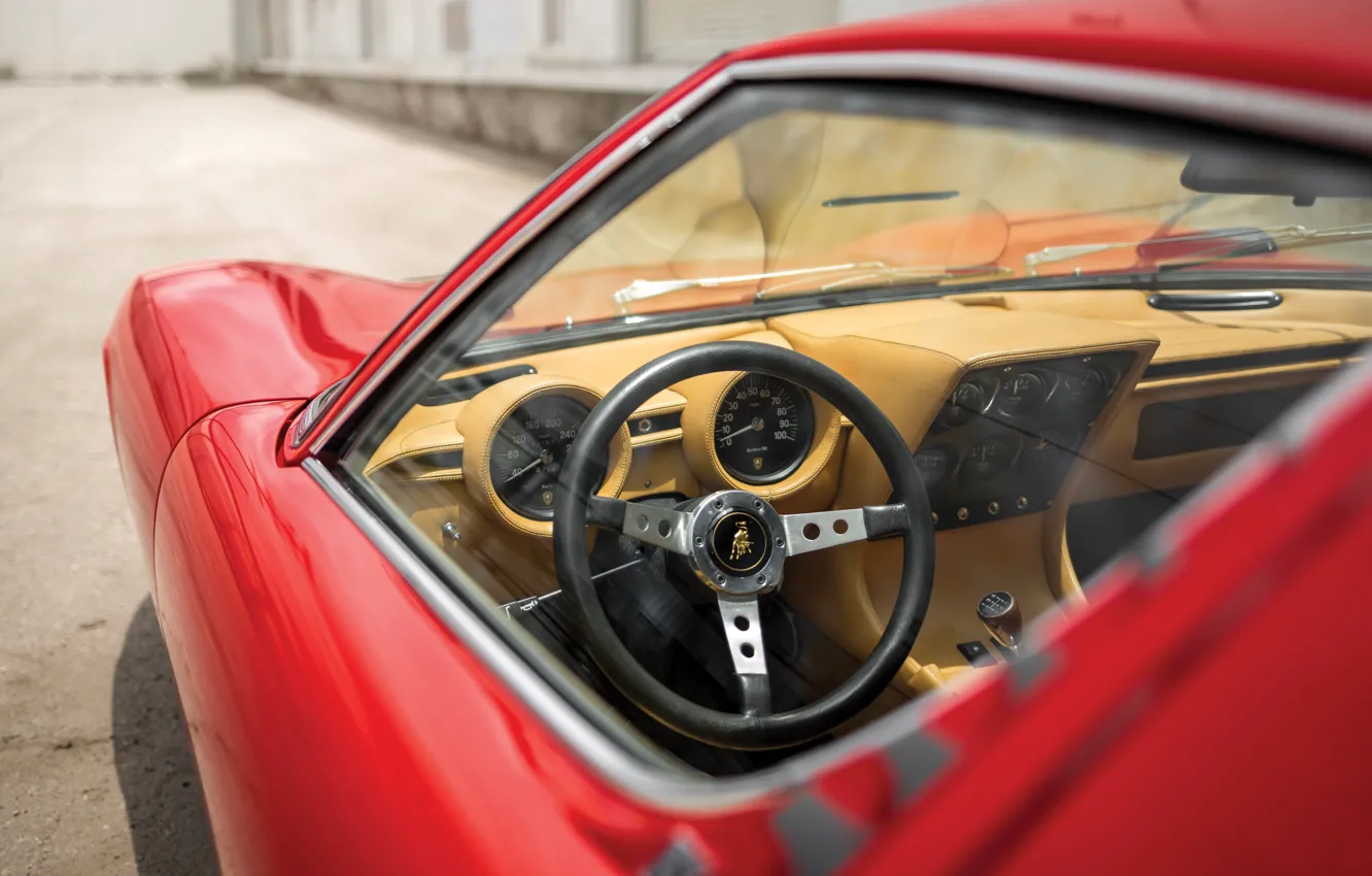 Photo wallpaper Lamborghini, 1971, Miura, Lamborghini Miura P400 SV, Car Interior