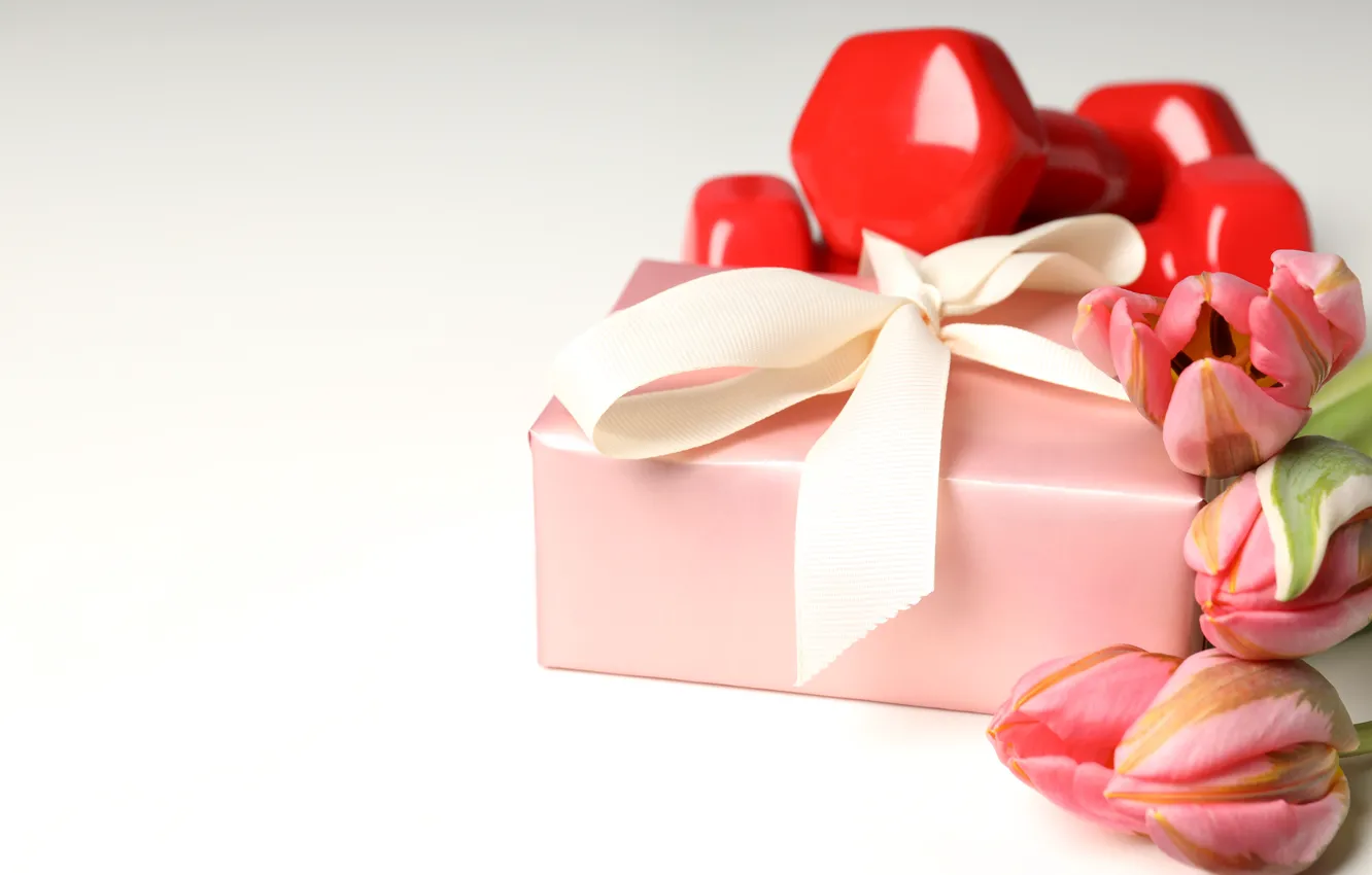 Photo wallpaper love, gift, romance, heart, chocolate, hearts, tulips, love