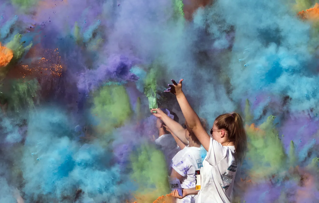 Photo wallpaper holiday, smoke, color, dust