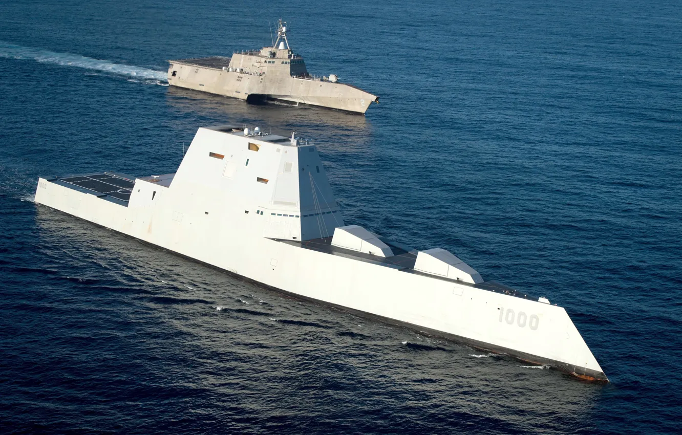 Photo wallpaper weapons, Navy, Pacific Ocean, US army, USS Independence (LCS 2), USS Zumwalt(DDG 1000)