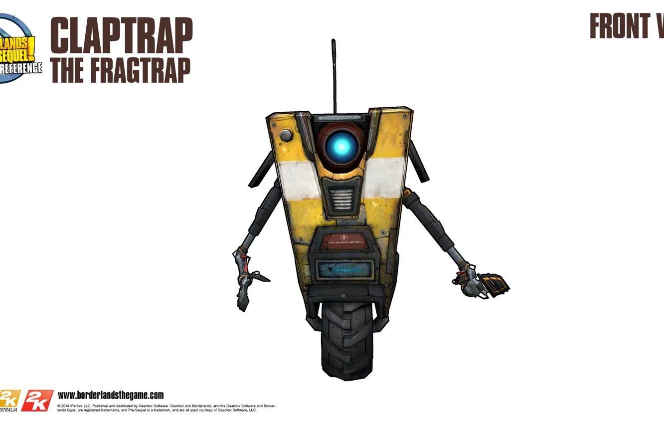 Photo wallpaper Borderlands, front view, Claptrap