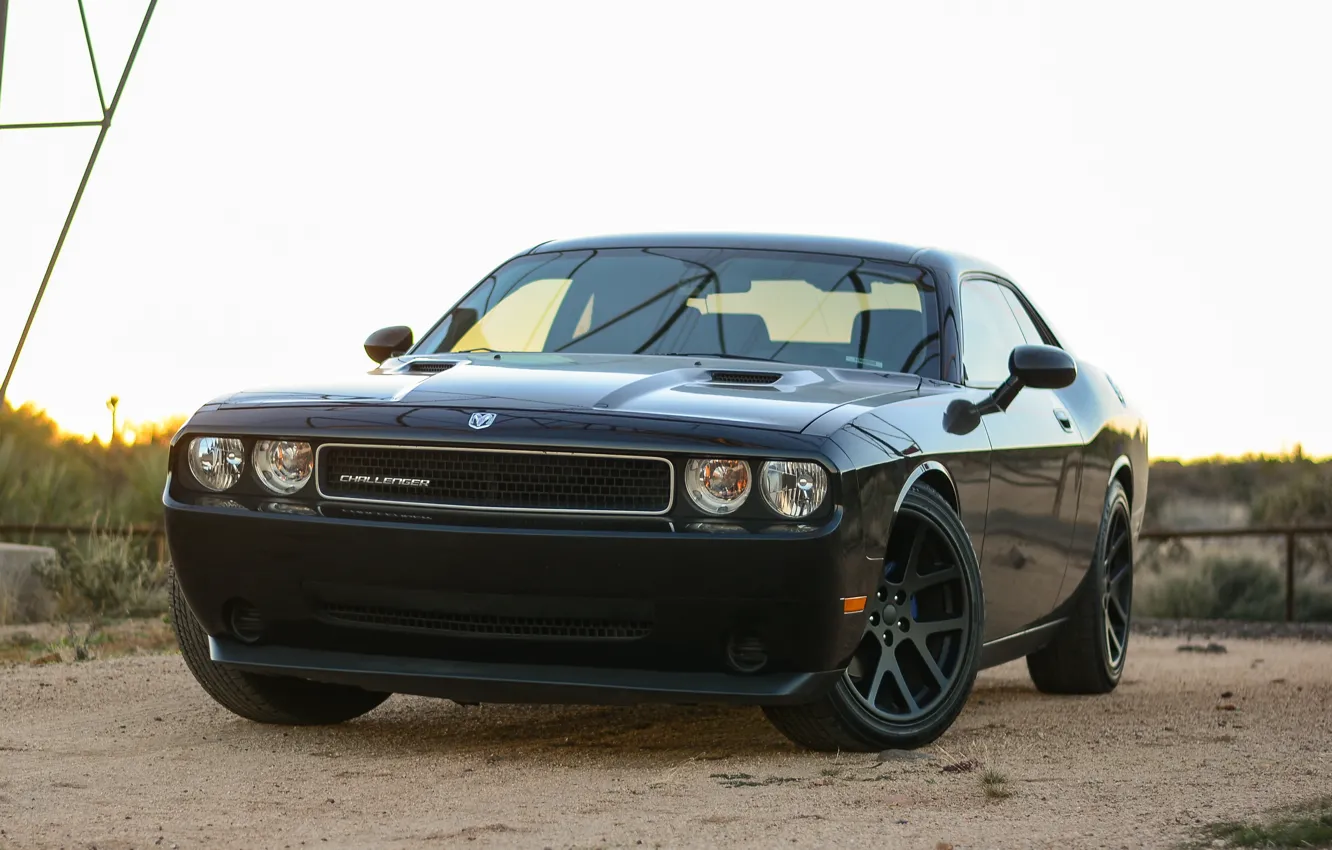 Photo wallpaper Dodge, Challenger, black