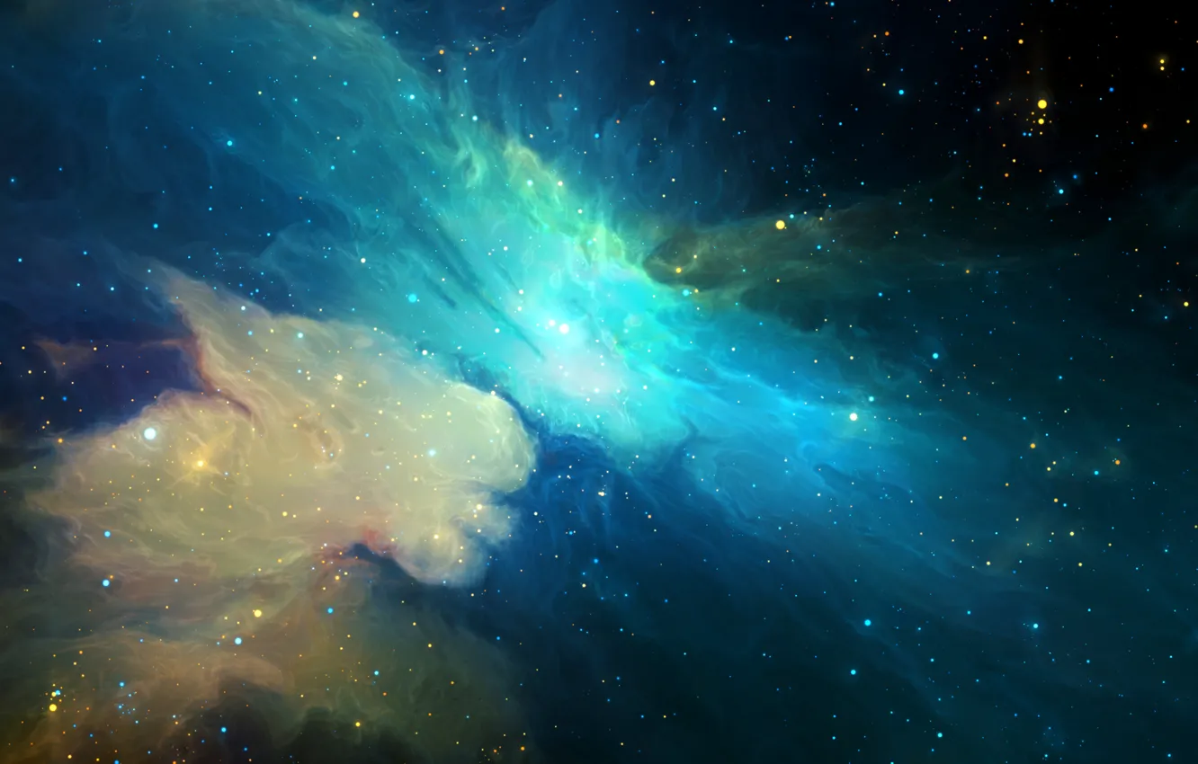 Photo wallpaper space, stars, nebula, art