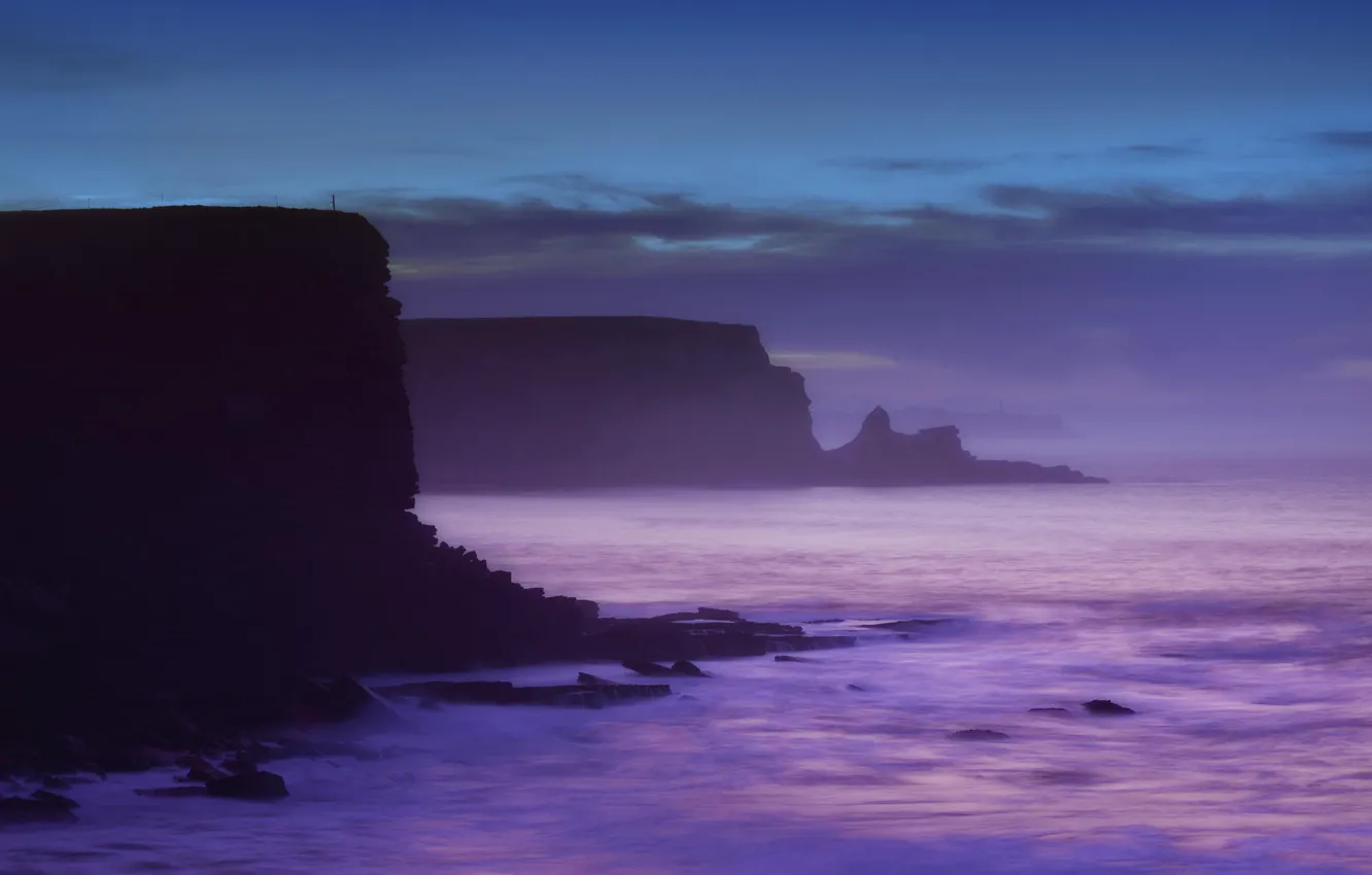 Photo wallpaper sea, landscape, open, dawn, shore