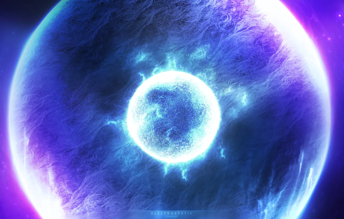 Photo wallpaper blue, power, planet, brightness, sci fi