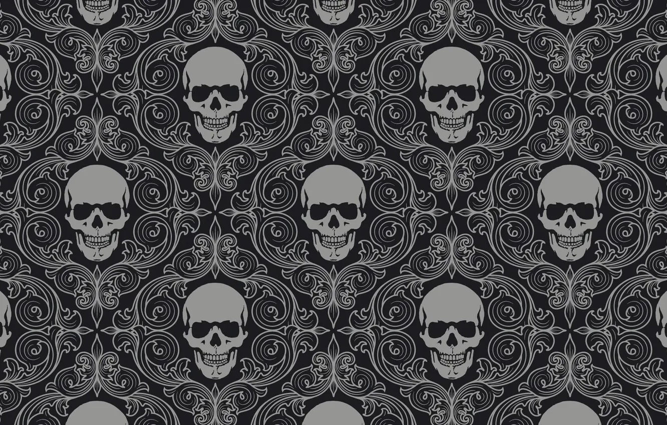 Photo wallpaper sake, texture, monochrome, digital art, symmetry, ornamented