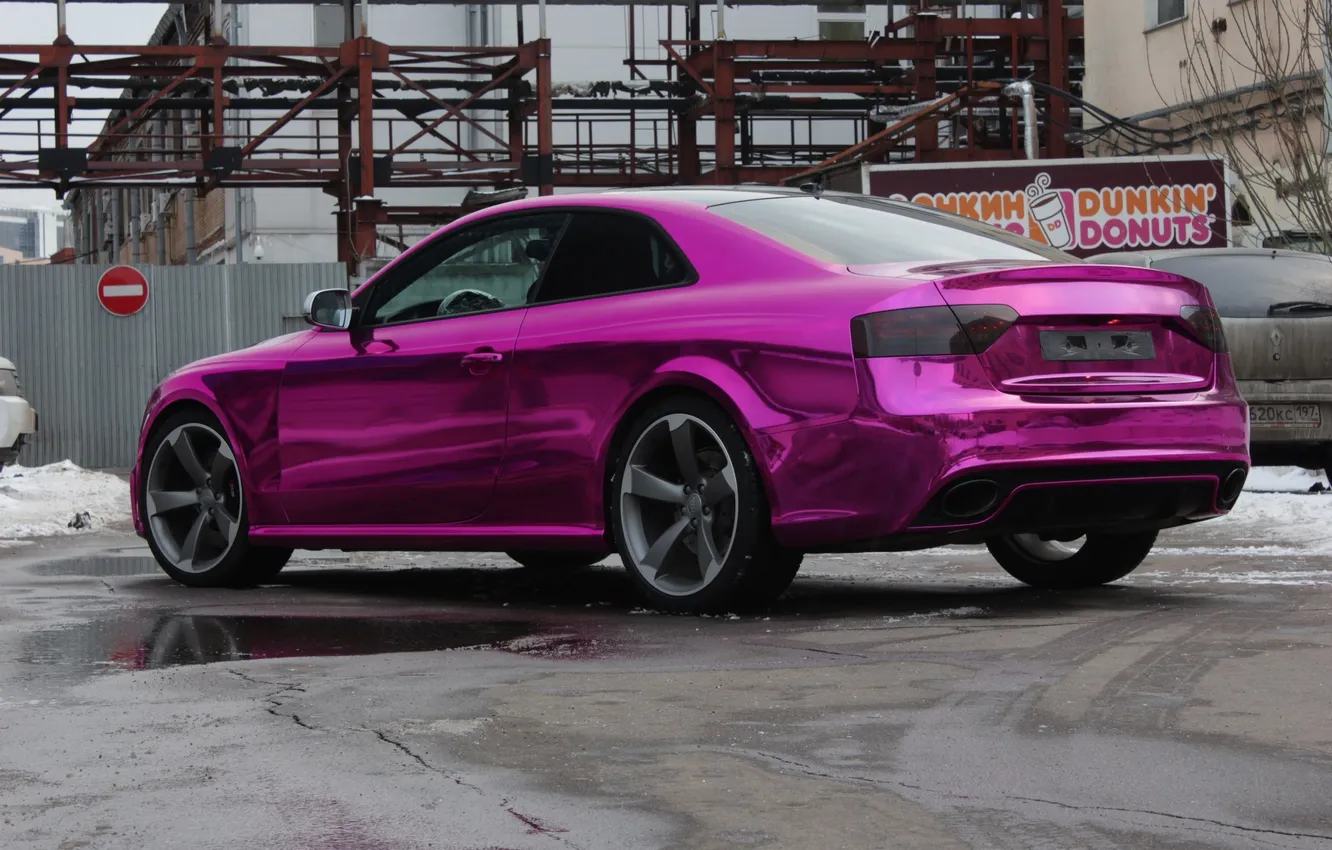 Photo wallpaper Audi, RS5, purple, chrome