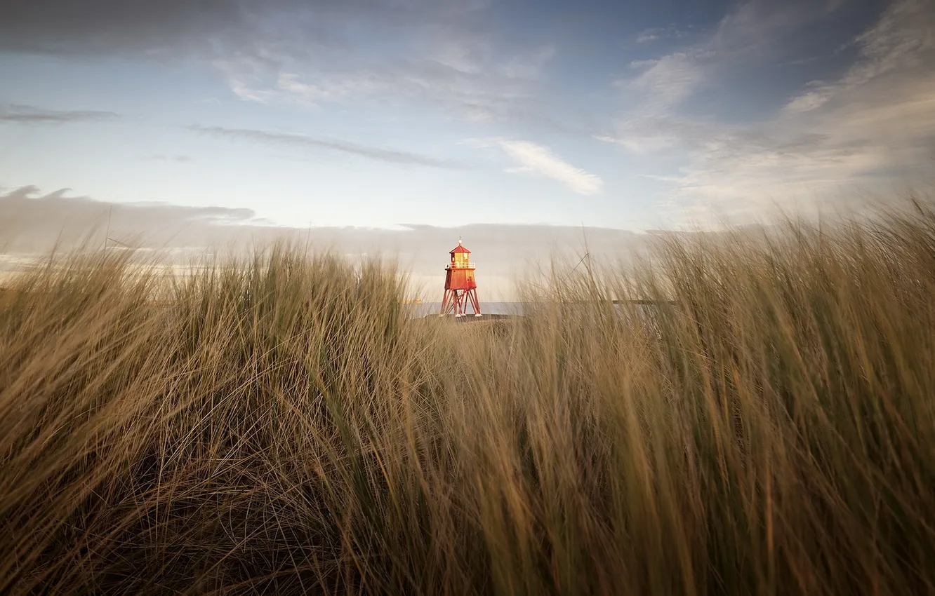 Photo wallpaper landscape, lighthouse, dunes