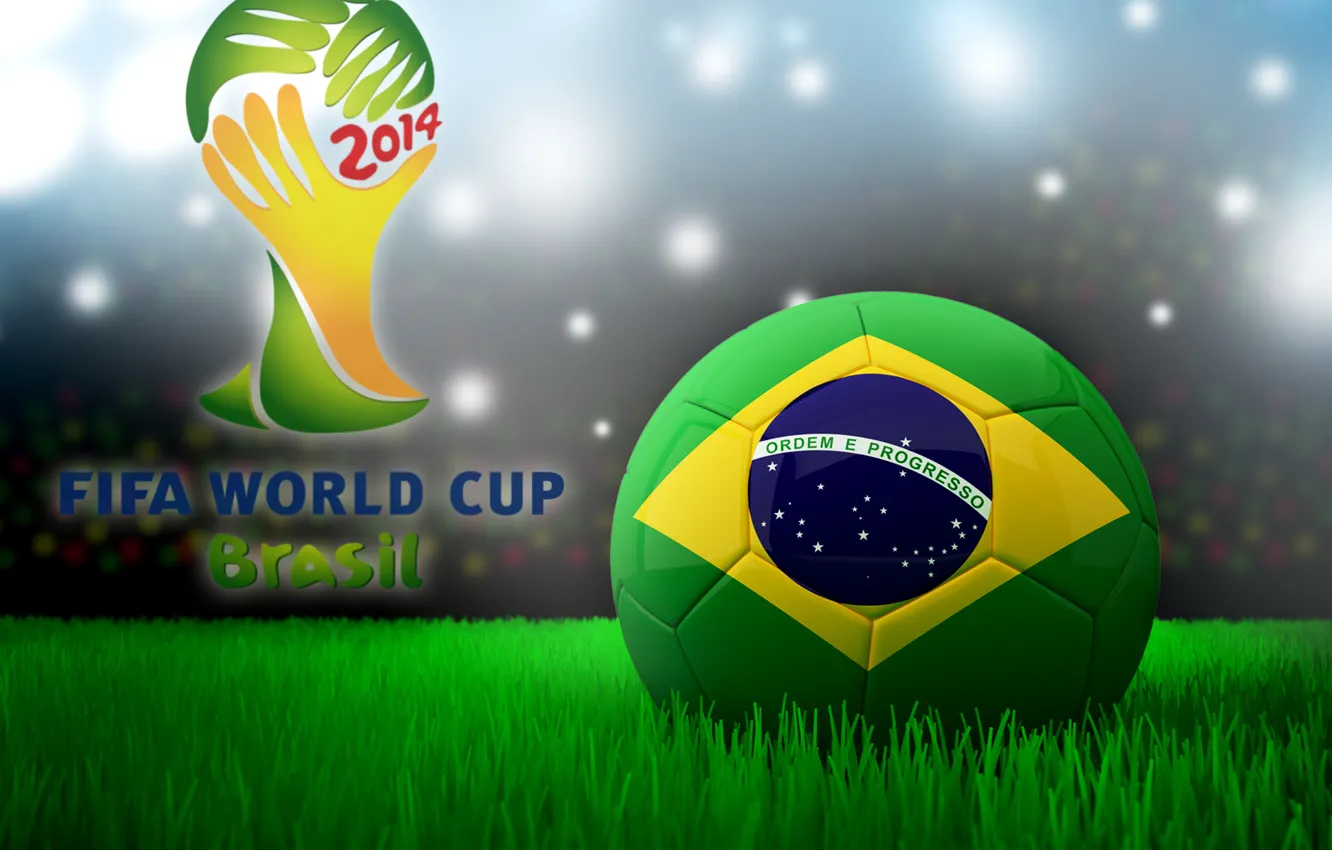 Photo wallpaper football, the ball, Brazil, football, flag, world Cup, World Cup, Brasil