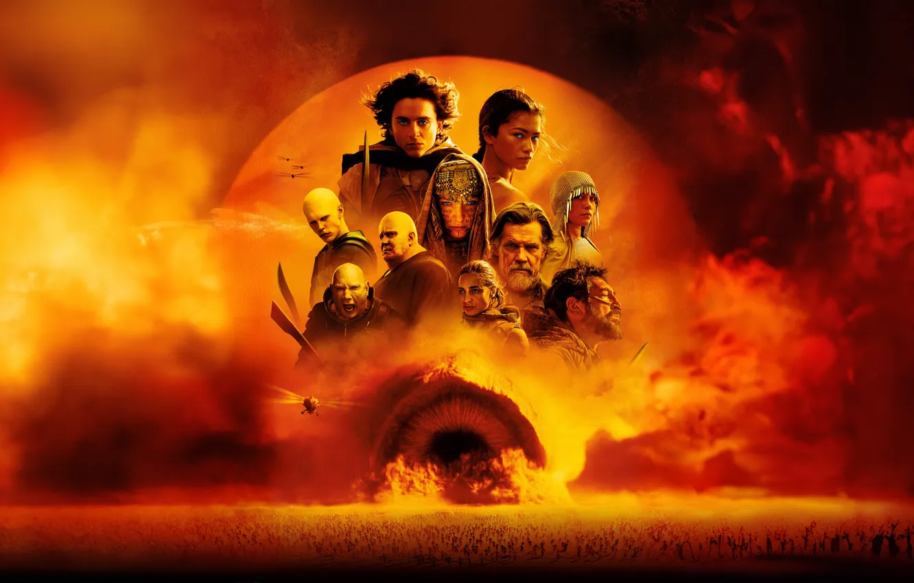 Photo wallpaper sand, movie, poster, Javier Bardem, dune, Josh Brolin, sandstorm, Dave Bautista