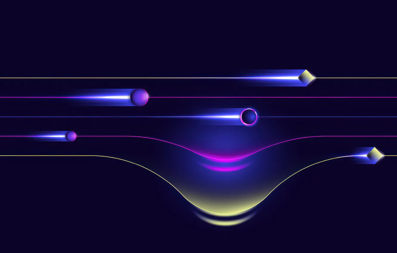 Photo wallpaper Flight, Abstract, dark blue background, Abstract, Fluid objects, Flowing Objects