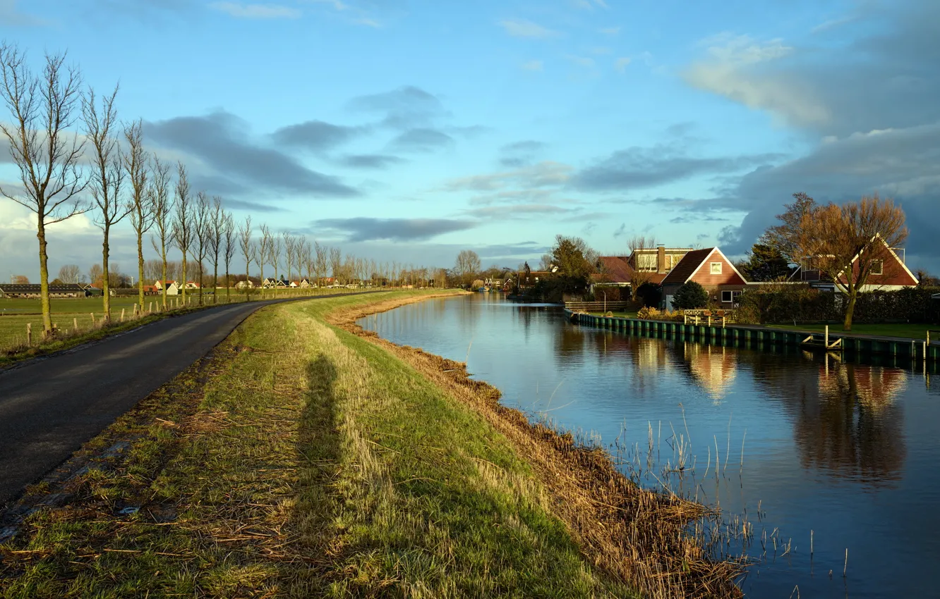 Photo wallpaper channel, Holland, oudendijk