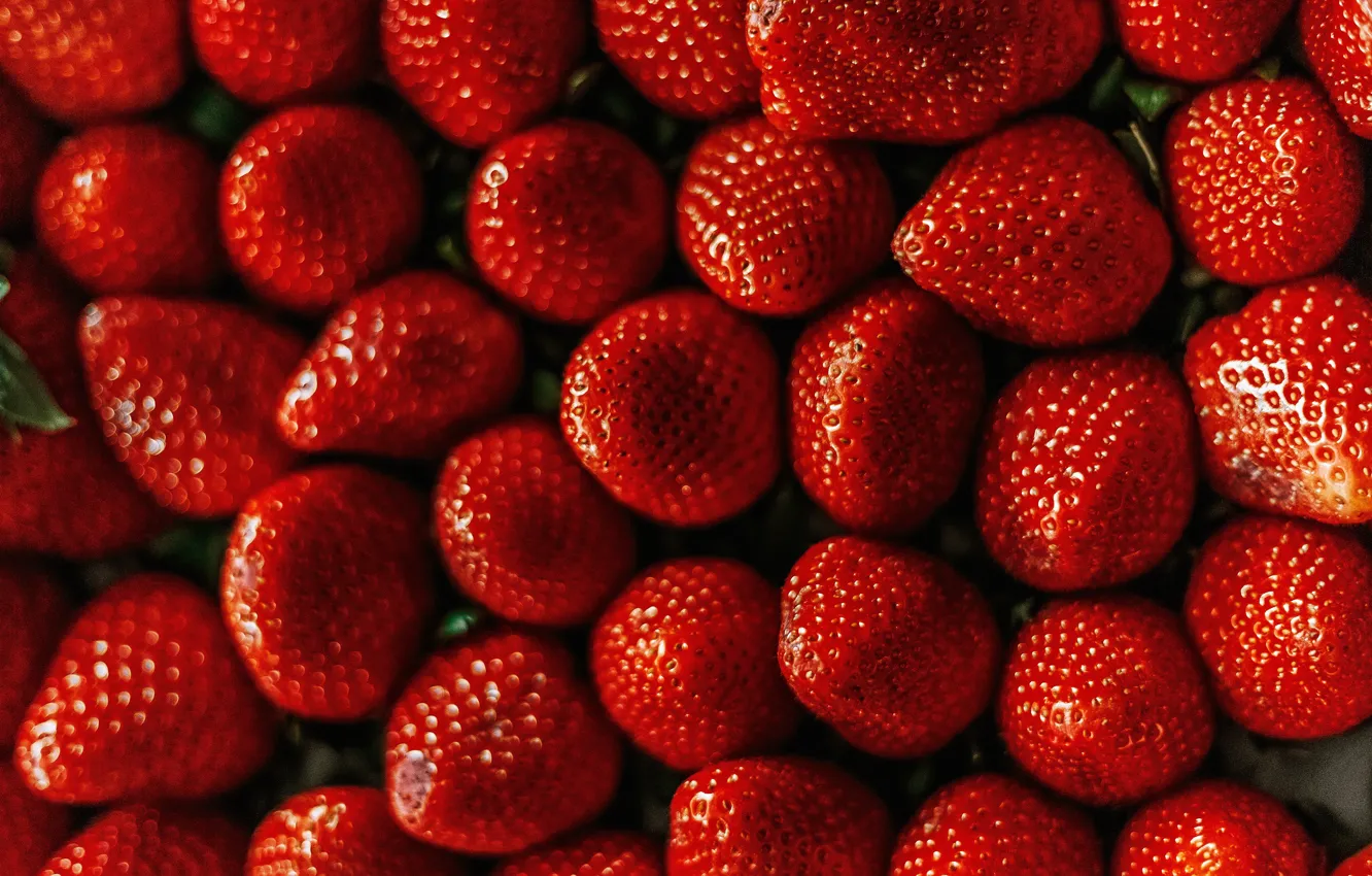 Photo wallpaper light, red, berries, Victoria, strawberry, a lot, juicy, bokeh