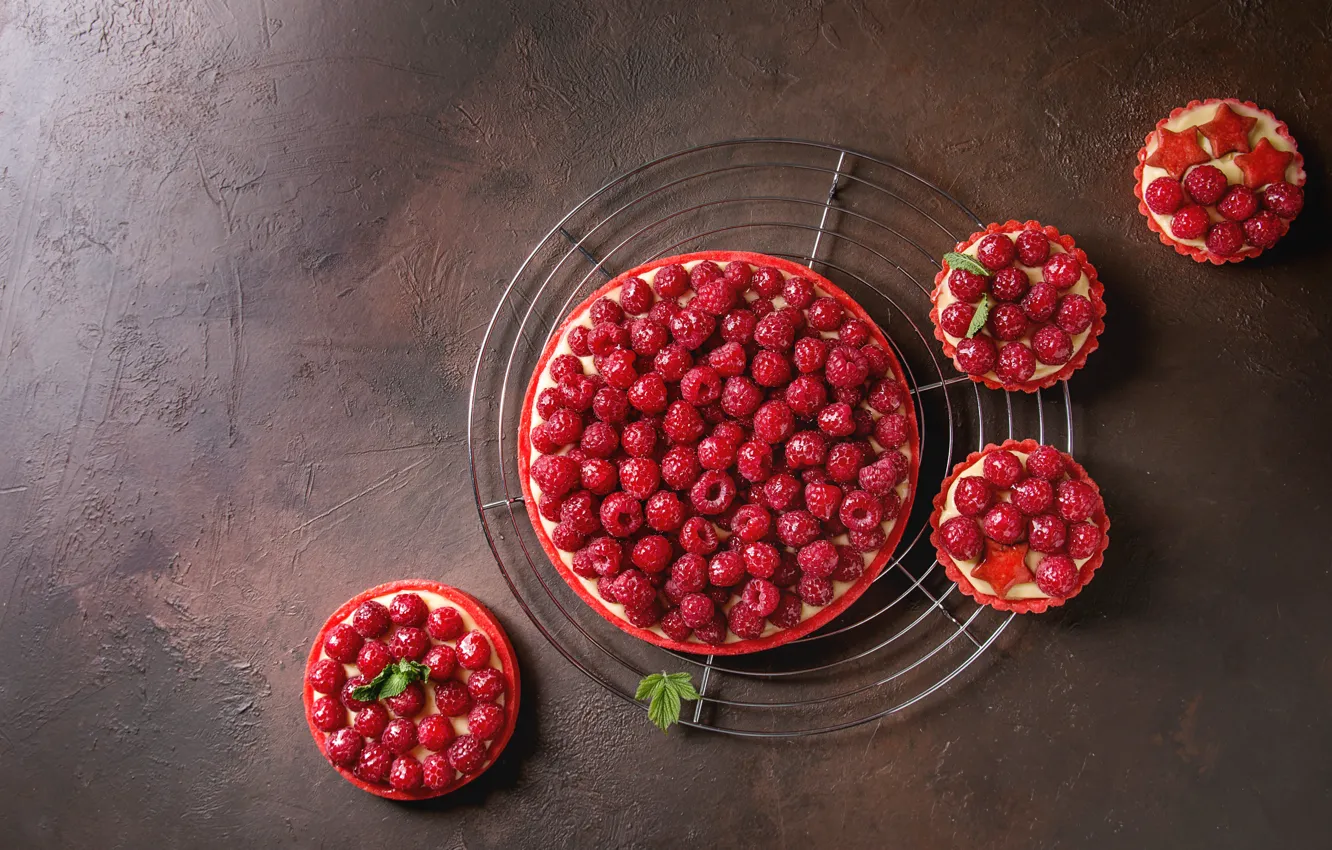 Photo wallpaper berries, raspberry, pie, cakes
