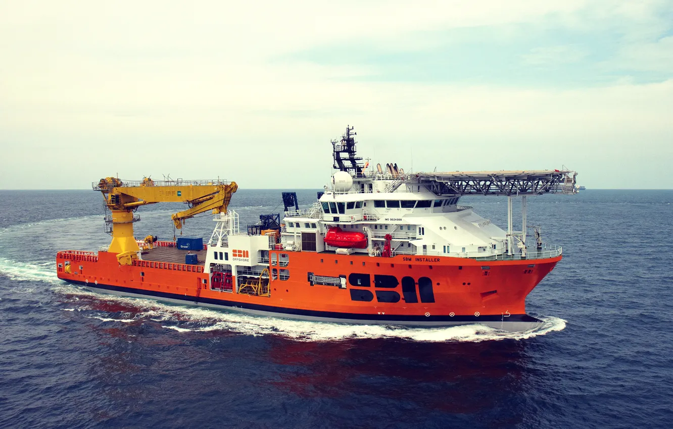 Photo wallpaper sea, the ocean, Board, ship, Vessel, Offshore, SBM Offshore, Supply