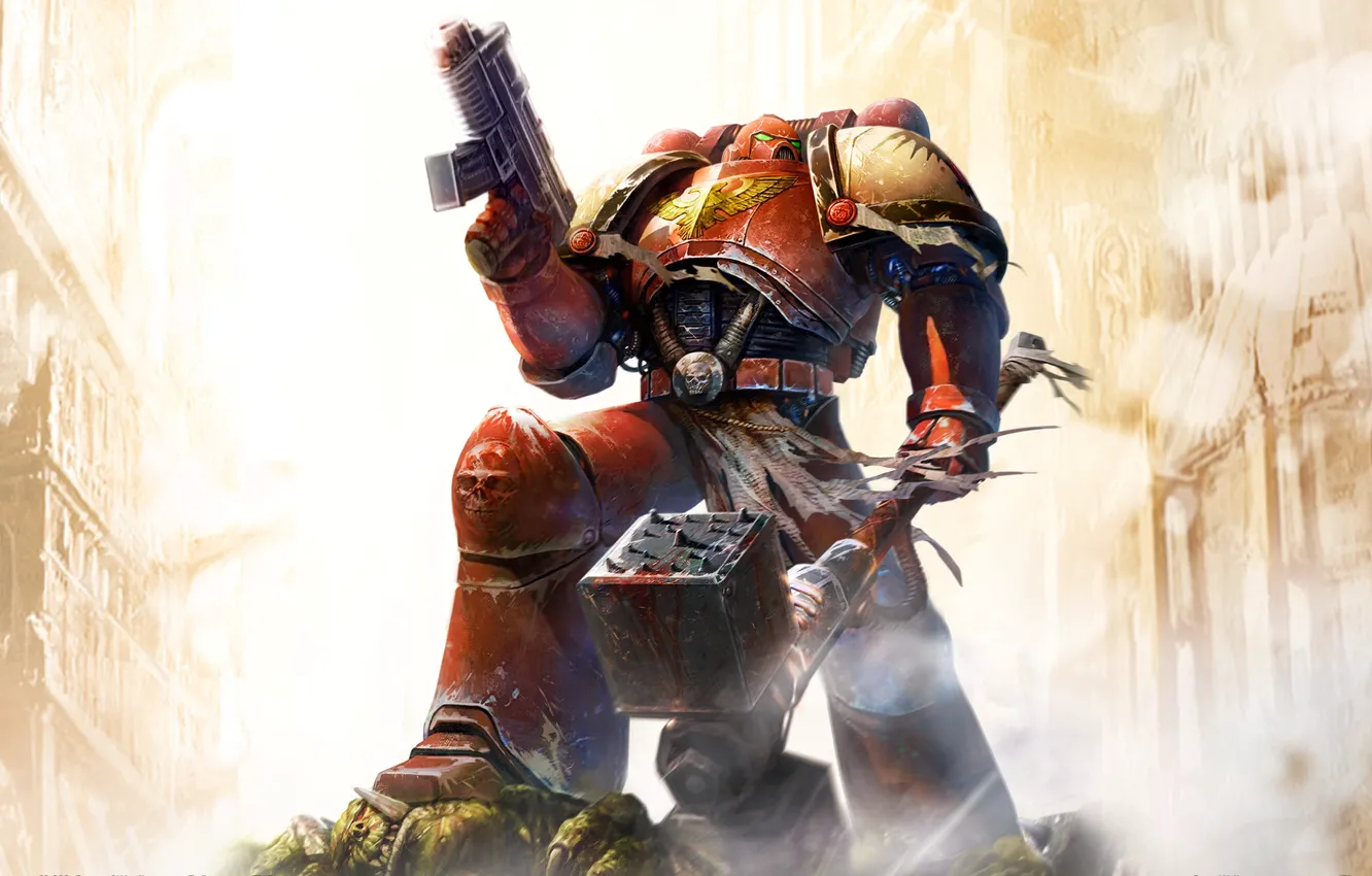Photo wallpaper weapons, Dawn Of War, Warhammer, space marine