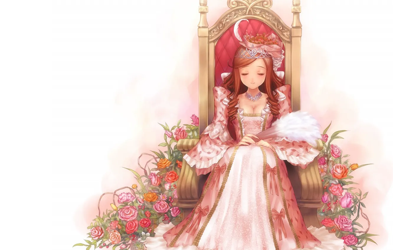 Photo wallpaper girl, background, anime, art, Princess