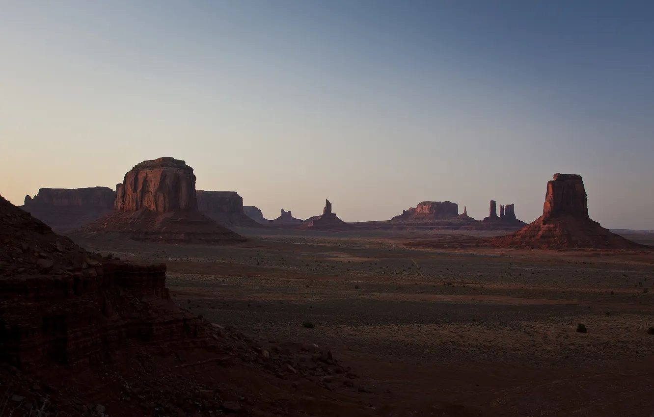 Photo wallpaper mountains, desert, valley, landscape, Arizona, panorama, Monument Valley