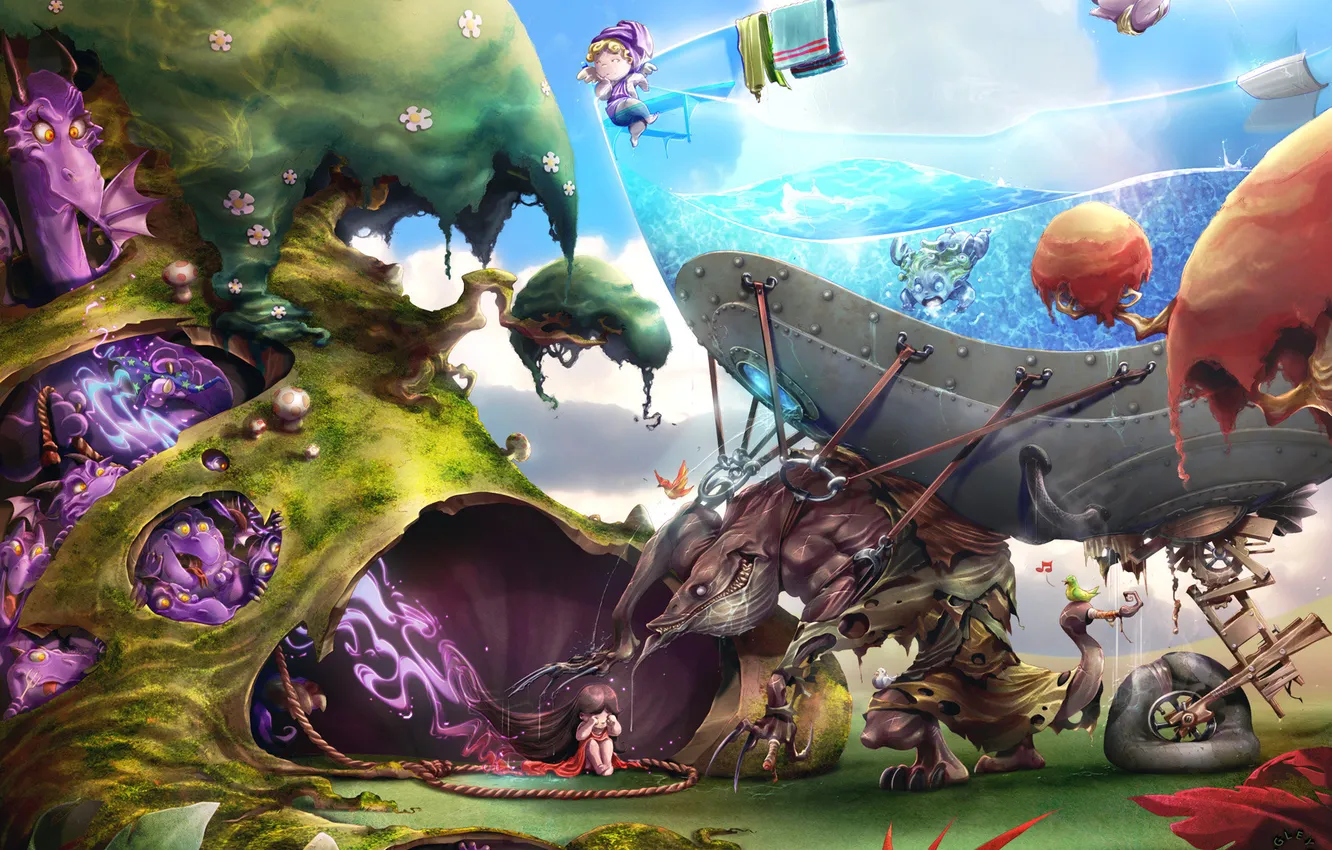 Photo wallpaper welcome, monster, evil, Look Closely, Good or Evil