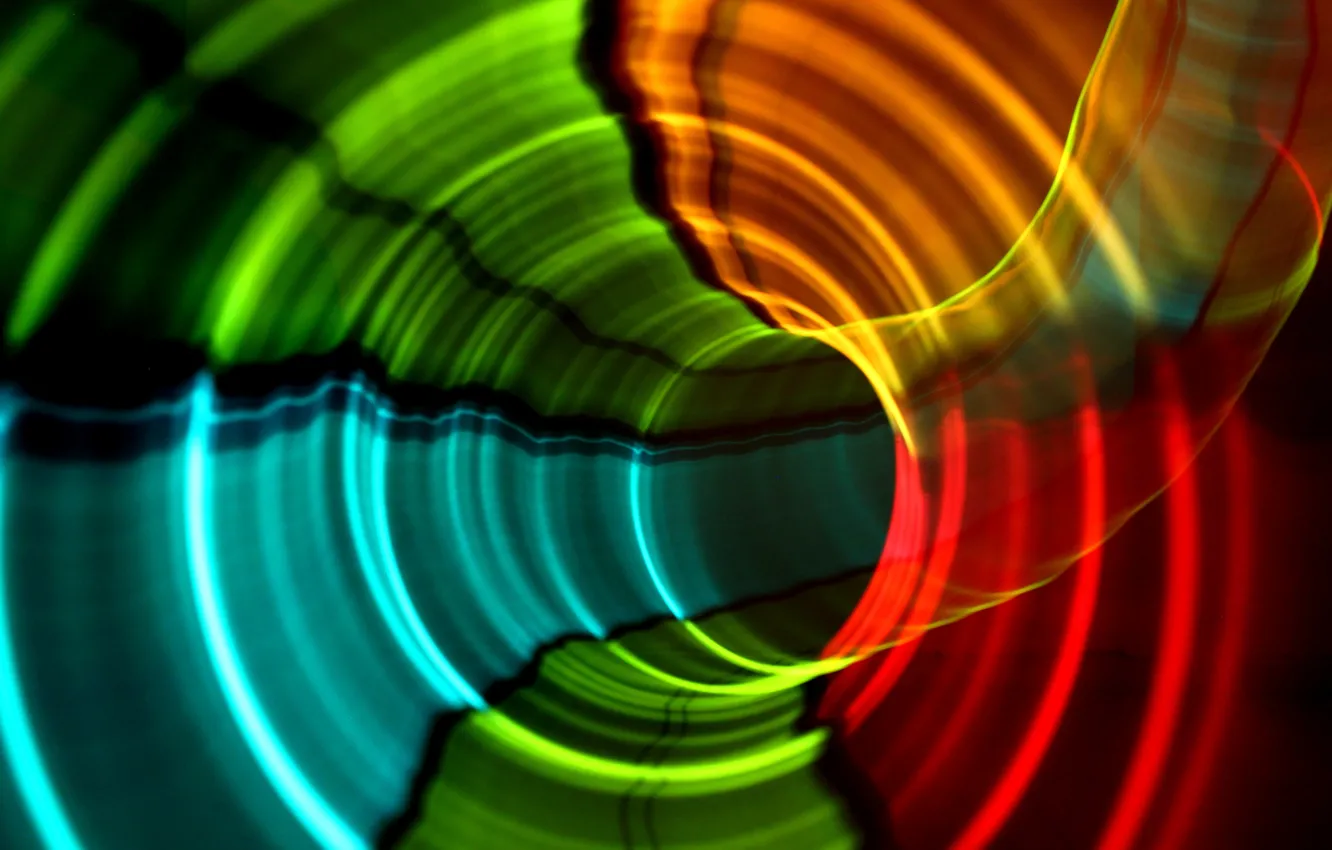 Photo wallpaper light, line, color, track, ring, the tunnel, the volume