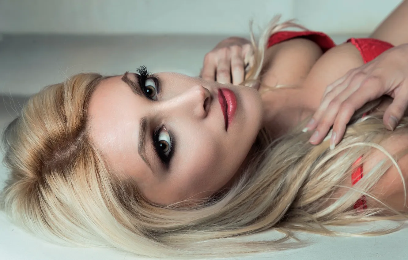 Photo wallpaper look, face, makeup, beauty, Marina