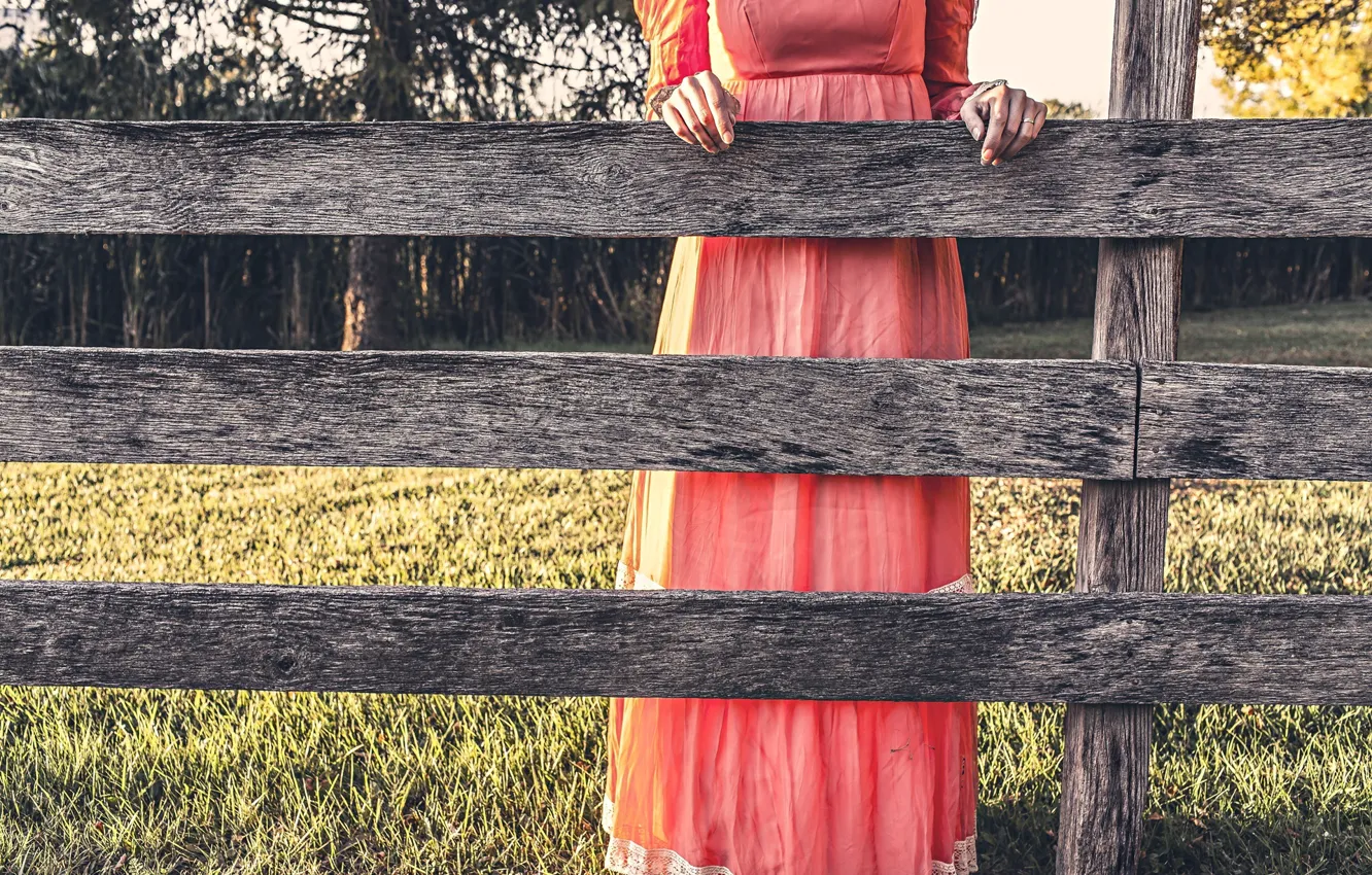 Photo wallpaper nature, the fence, dress