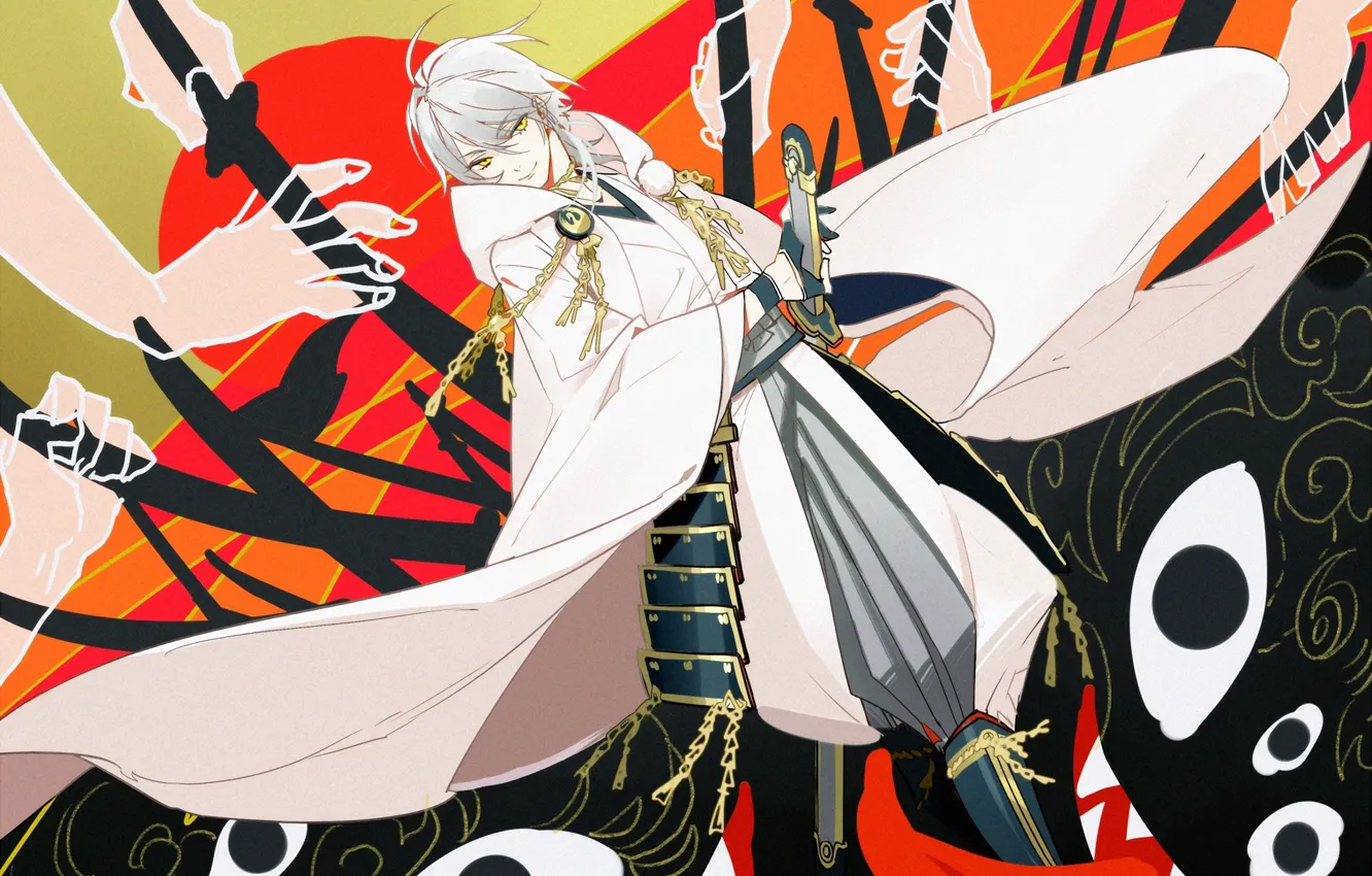 Photo wallpaper anime, art, guy, Touken Ranbu, Dance of swords
