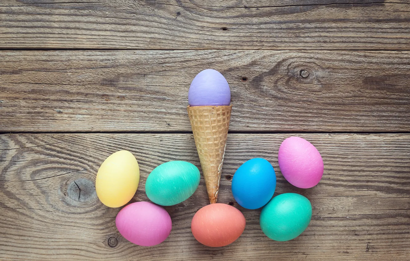 Photo wallpaper spring, Easter, horn, wood, spring, Easter, eggs, decoration