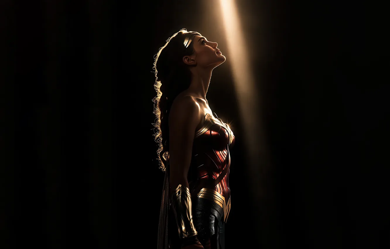 Photo wallpaper woman, shield, hope, Wonder