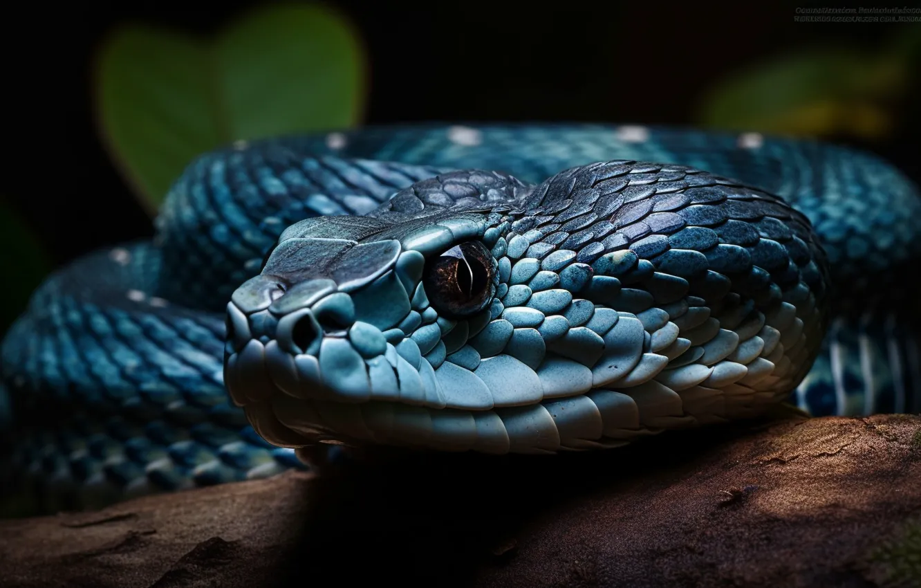 Photo wallpaper eyes, look, face, the dark background, animal, danger, snake, reptile
