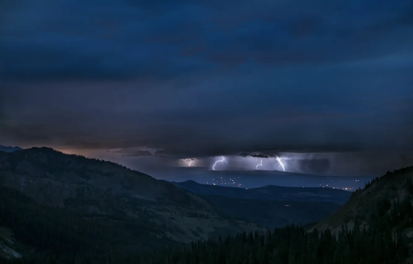 Photo wallpaper Rocky Mountains, Thunderstorm, Colorado Nightmare, Capitol Peak