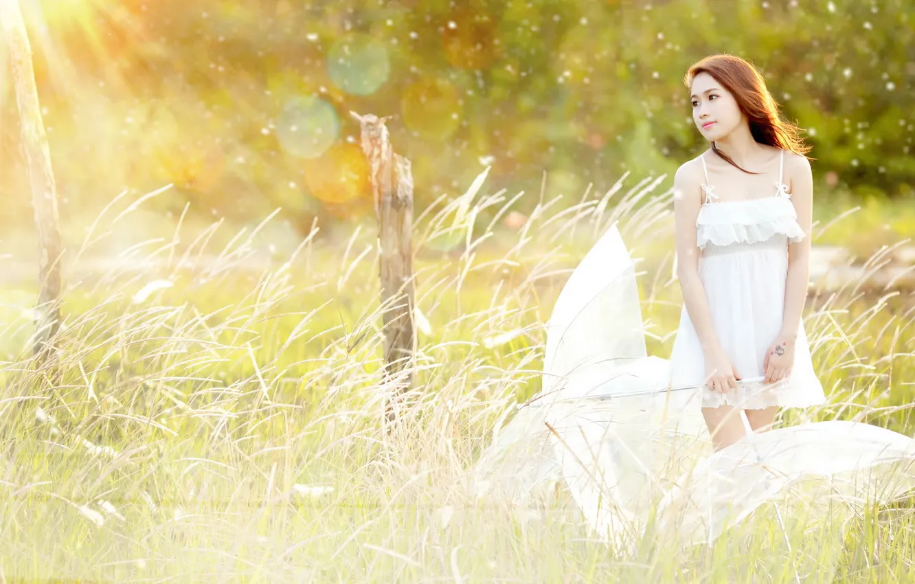 Photo wallpaper summer, girl, light