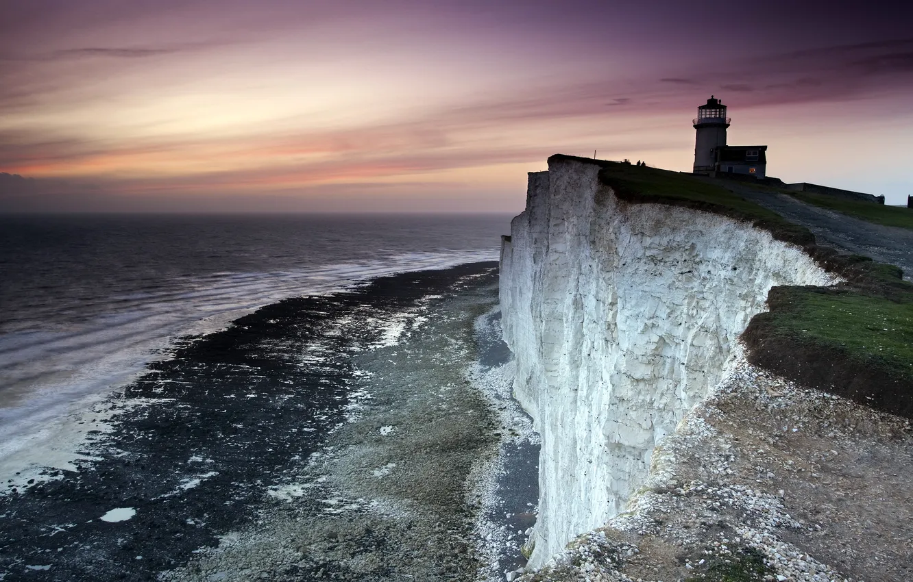 Photo wallpaper England, Beachy Head, Belle Tout Lighthouse