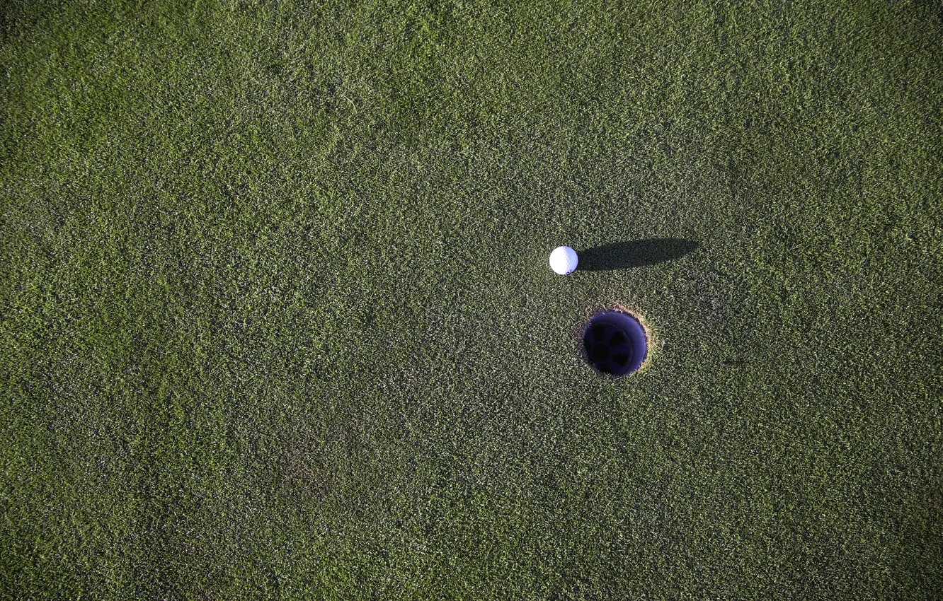 Photo wallpaper field, the ball, hole, green, Golf