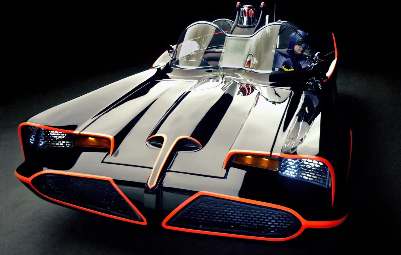 Photo wallpaper Lincoln, background, Batman, Batman, Batmobile, the front, 1966, Futura