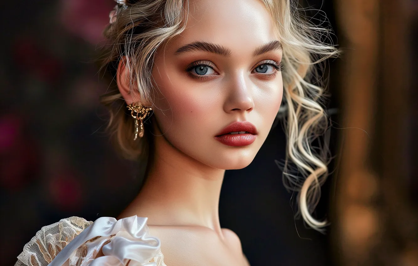 Photo wallpaper girl, face, portrait, art