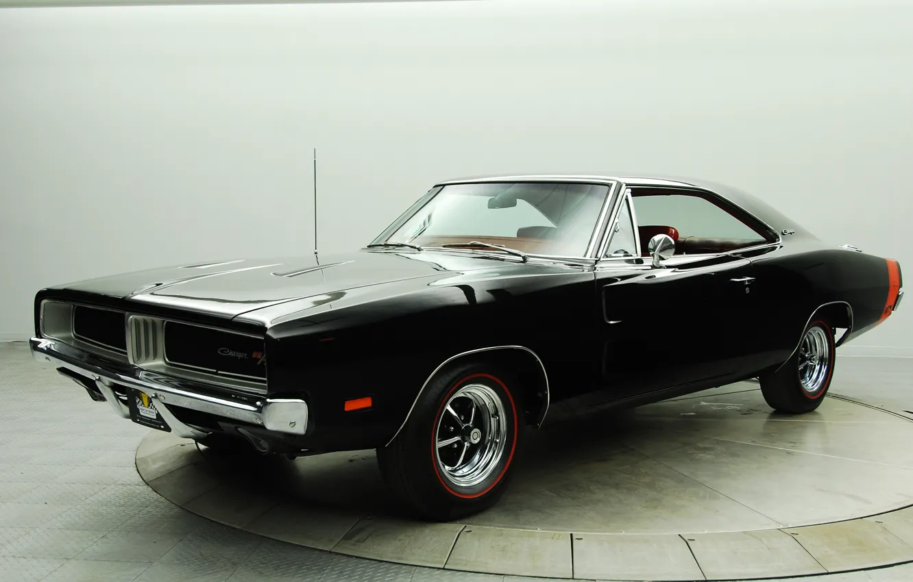 Photo wallpaper retro, black, 1969, muscle car, black, Dodge, classic, dodge