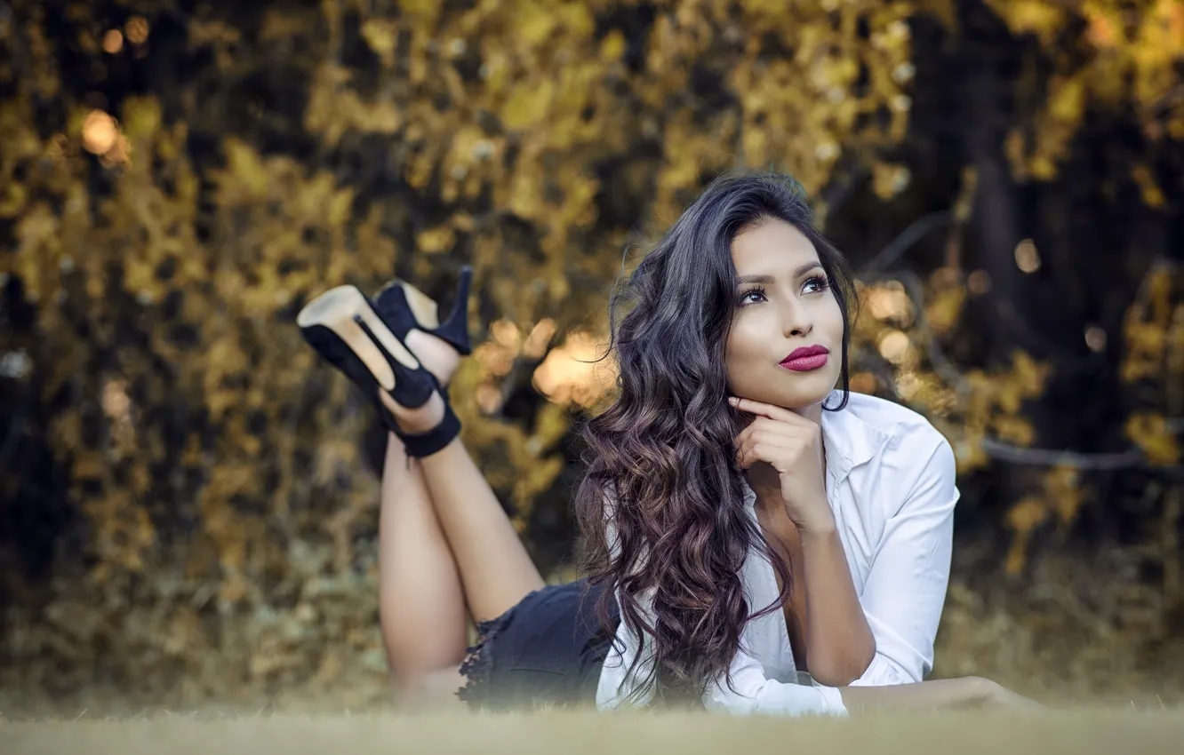 Photo wallpaper sexy, model, brunette, Ela Paez