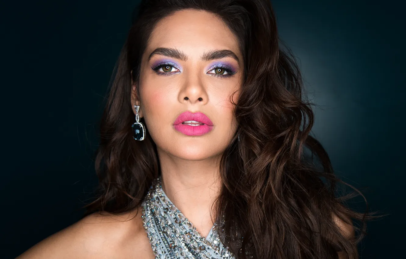 Photo wallpaper girl, eyes, smile, beautiful, model, lips, face, hair