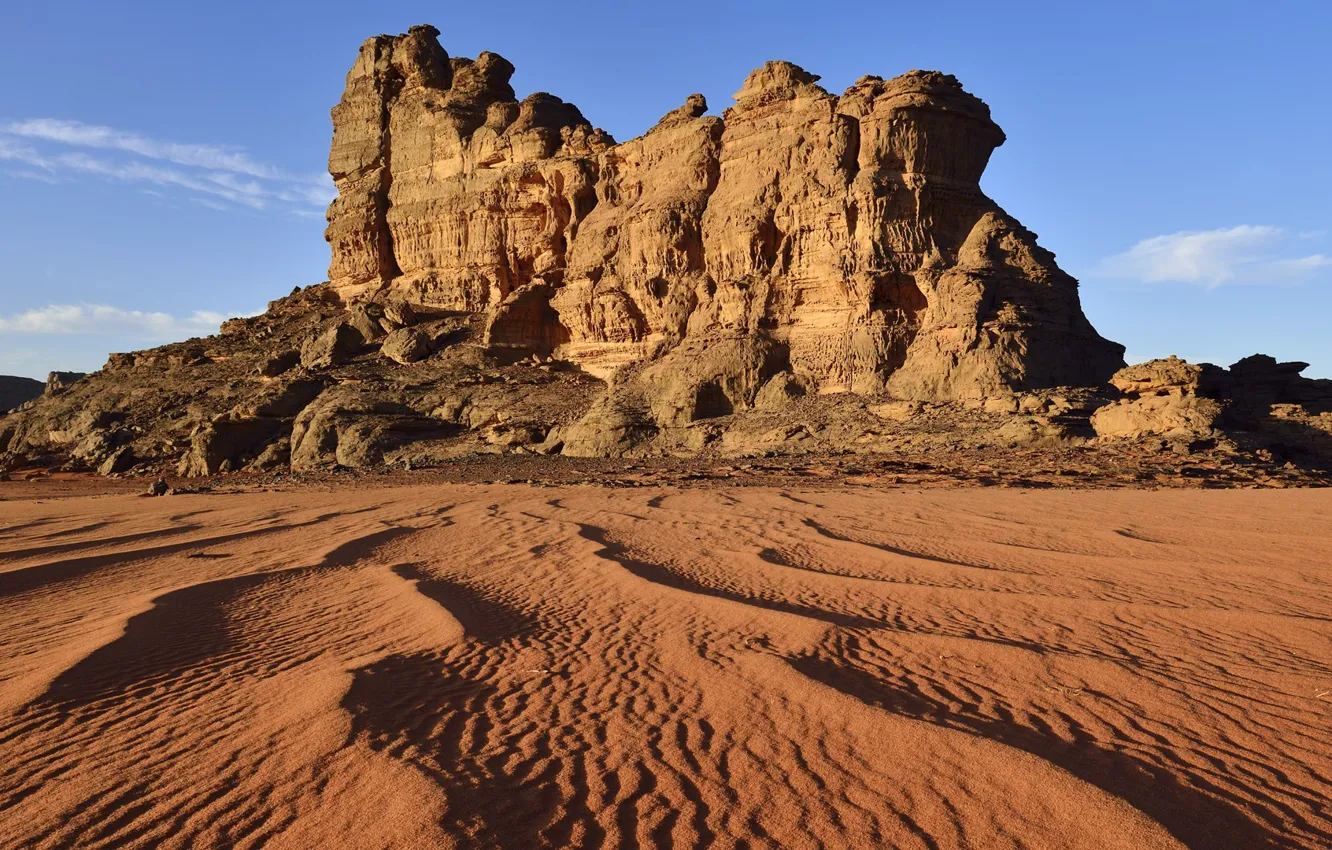 Photo wallpaper sand, the sky, mountains, rocks, landscape, sky, desert
