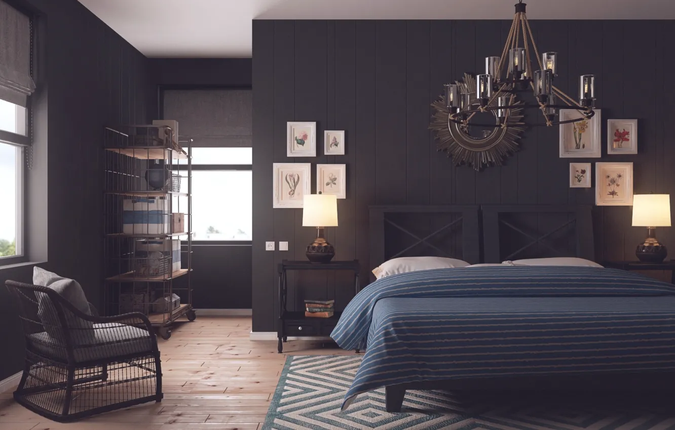 Photo wallpaper design, decoration, House in the Forest