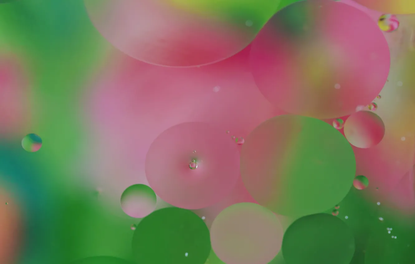 Photo wallpaper water, bubbles, color, oil, round, the air