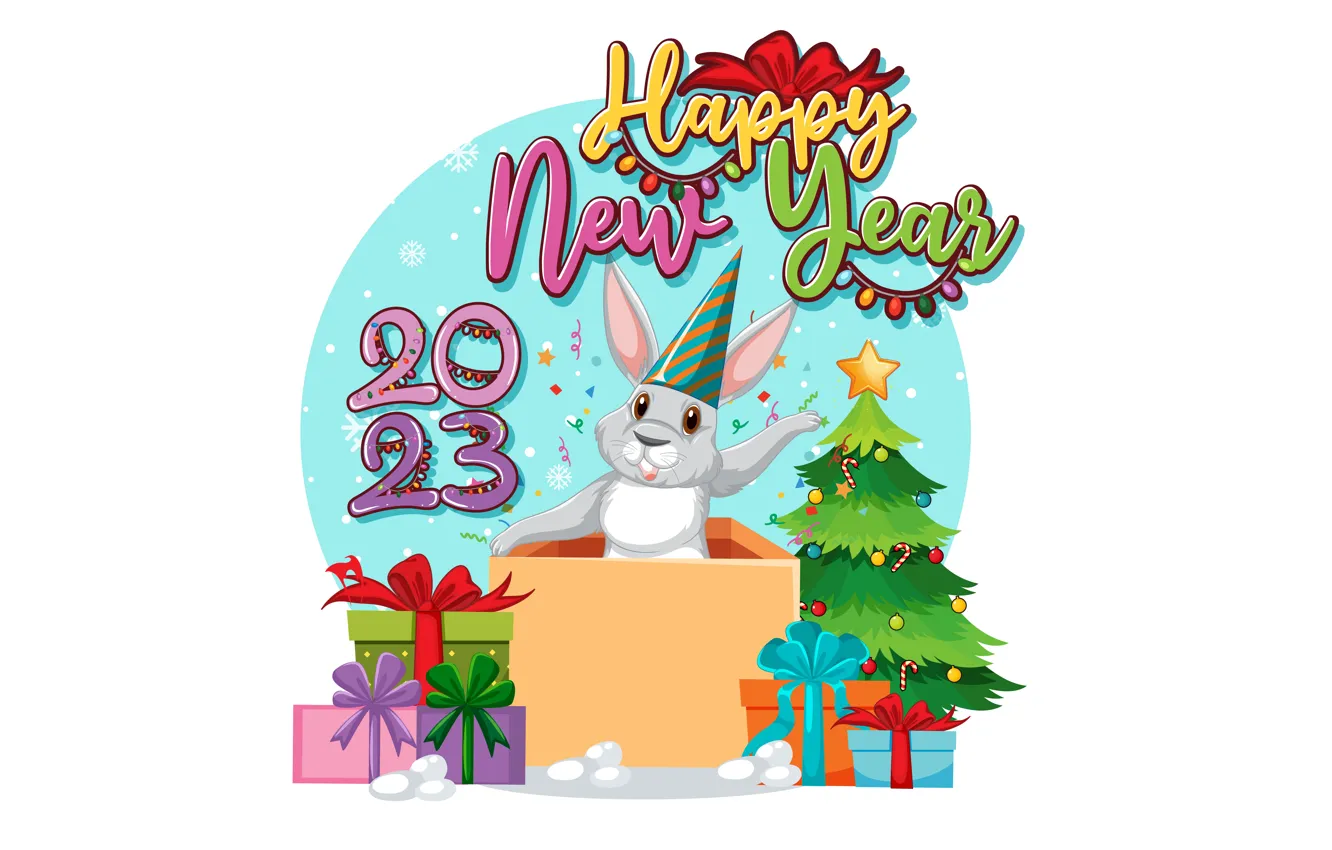 Photo wallpaper circles, pose, grey, box, gift, blue, the inscription, figure