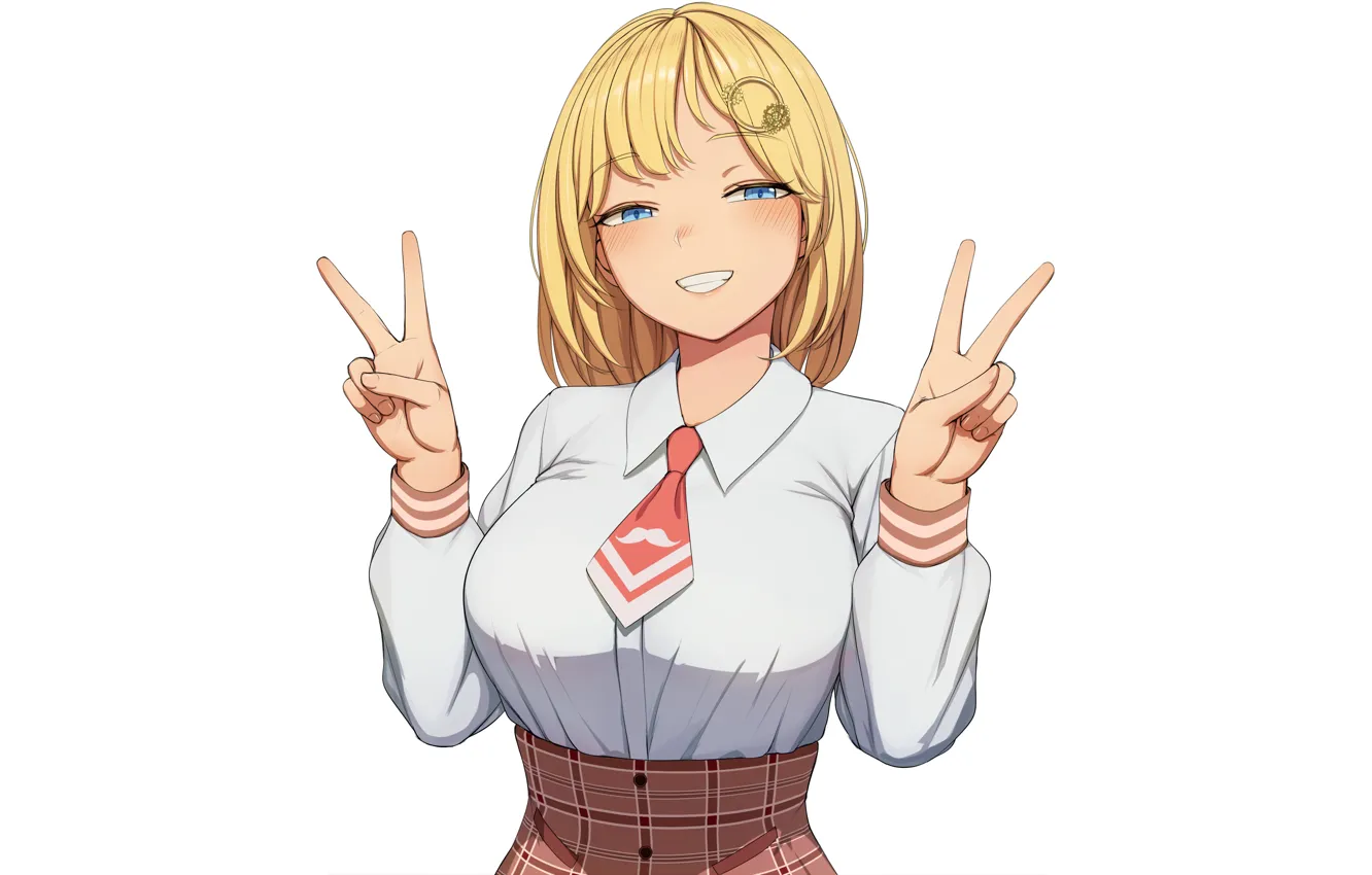 Photo wallpaper girl, long hair, anime, blue eyes, beautiful, pretty, attractive, handsome