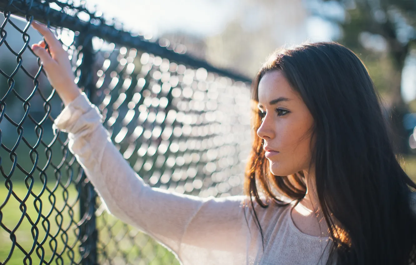 Photo wallpaper girl, brunette, profile, Hanna Russell