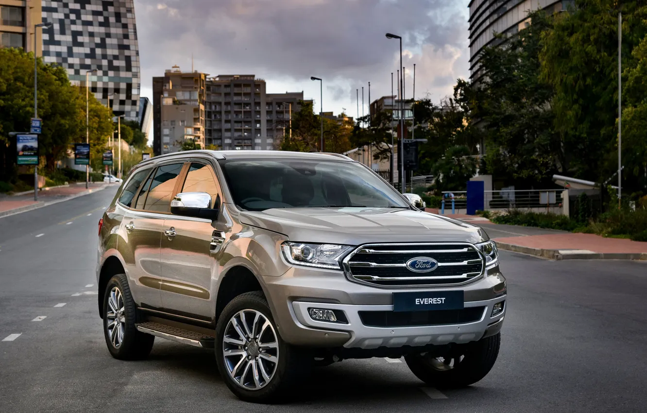 Photo wallpaper asphalt, the city, street, Ford, Everest, Limited, 4WD, 2019
